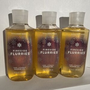 BATH AND BODY WORKS FIRESIDE FLURRIES SHOWER GELS X3